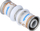 Bashkues presimi Uponor S Press Plus PPSU 16 mm me 16 mm, për tub PEX, gri me të bardhë