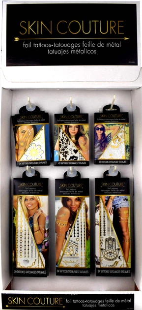 Set tatuazhesh të përkohshme Skin Couture Pro Kids, 36 copë, metalike, shumëngjyrëshe