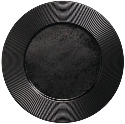 Pjatë e sheshtë RAK Edge, 27 cm, porcelan, e zezë