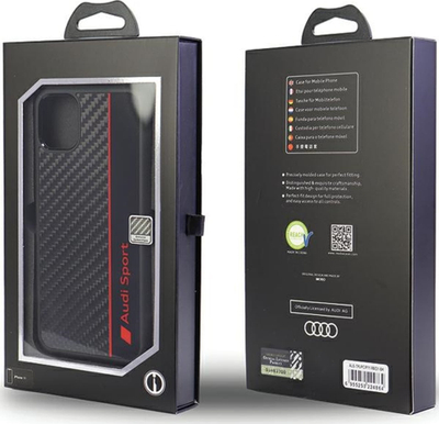 Futrollë telefoni Audi Carbon Fiber Stripe për iPhone 11, TPU, e zezë