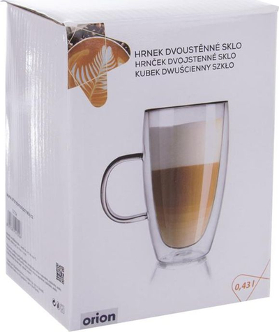 Gotë termike Orion, qelq borosilikat me dy shtresa, 430 ml, transparente