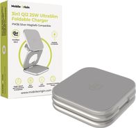 Karikues wireless Mobile Origin PW36, 3 në 1, 25W, MagSafe, argjendtë