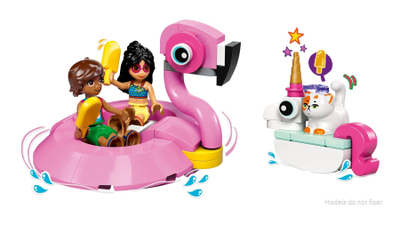 Lodër ndërtimi LEGO Friends 42658 Unicorn and Flamingo Pool Party, set ndërtimi, 5+ vjeç, shumëngjyrëshe
