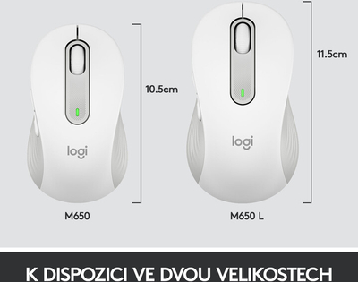 Maus Logitech M650L, i bardhë
