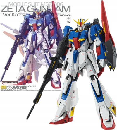 Model plastik Bandai MG Zeta Gundam Ver. Ka, shkallë 1/100, Master Grade, shumëngjyrësh