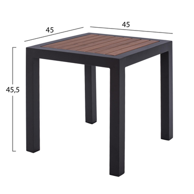 Tavolinë alumini 45×45×45.5 cm (HM5403.02), gri
