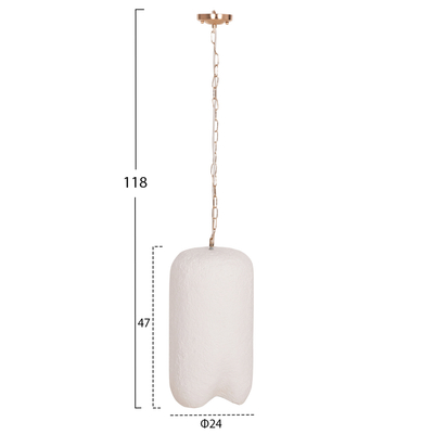 Llambë varëse tavani LOGKY HM4704.02S, diametër 24cm, E27, e bardhë