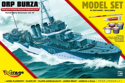 Model anije Mirage ORP Burza pattern 44, shkatërrues polak II BB, me ngjitje