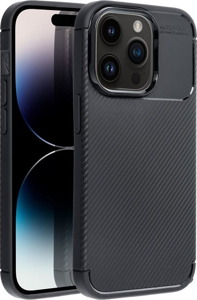 Mbulesë telefoni Carbon Premium për iPhone 11 Pro, me pamje karboni, e zezë