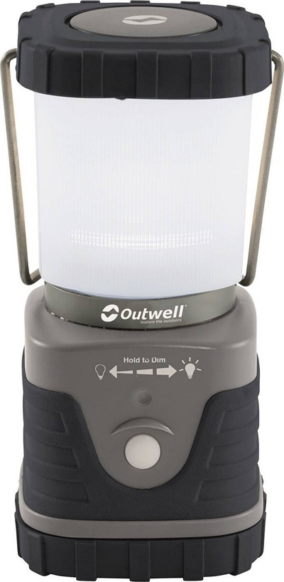 Fener kampingu Outwell Carnelian 500, 500 lumens, me bateri, gri me të zezë