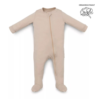 Kombinezon bebe Kenguru Gold Hazelnut, pambuk organik, 80-86, bezhë