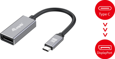 Adaptor USB C në DisplayPort Equip 133493, 8K 30Hz, i zi