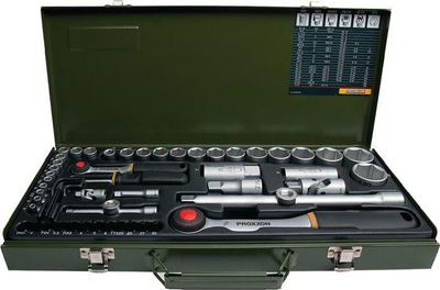 Set çelësash PROXXON 1/4" 1/2" (PR23040), 55 copë