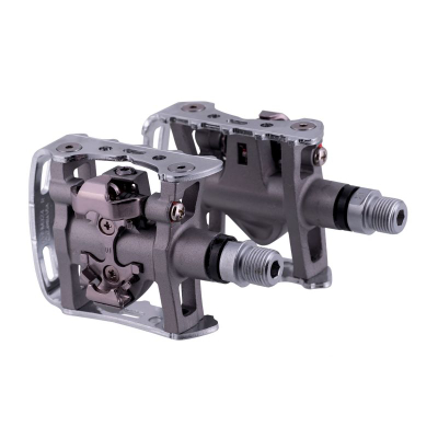 Pedale biçiklete Shimano SPD PD-M324, alumini, sistem SPD, argjendtë