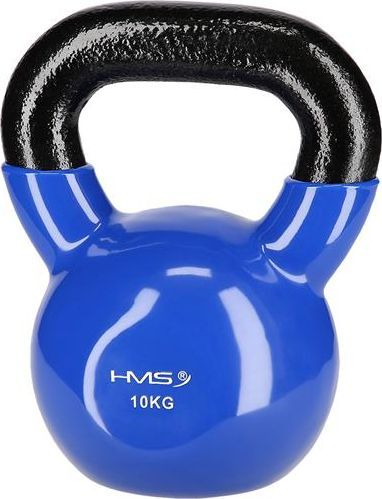 Peshë e gomuar ushtrimesh HMS Kettlebell, 10kg, e kaltër / e zezë