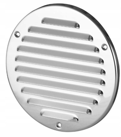 Grilë ventilimi Awenta, inox, me rrjetë, Ø125 mm, ngjyrë krom