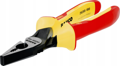 Pinca të kombinuara Bahco 2628S 160mm, të izoluara 1000V, me dorezë të rehathme ergonomike, verdhë me të kuqe