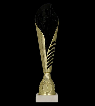 Kupë plastike trofe 9278A, 33.5cm, ari me të zezë