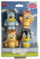 Set lodrash banjo Bluey Tomy Toomies Family Bath Toy Squirters, 4 copë, shumëngjyrëshe