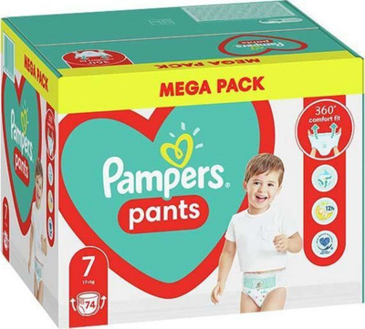Pelena Pampers 7, 17 + kg, 74 copë