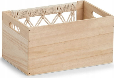 Kuti druri Zeller Wooden Box Openwork BOHO, 30 x 20 x 16 cm, kafe natyrale
