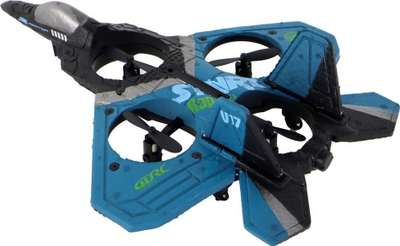 Avion luftarak RC Leantoys STNRL Raptor, me drita LED, me pult, blu e errët