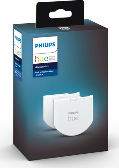 Modul muri Philips Hue Wall Switch, kontroll ndriçimi smart, për çelësa ekzistues, i bardhë