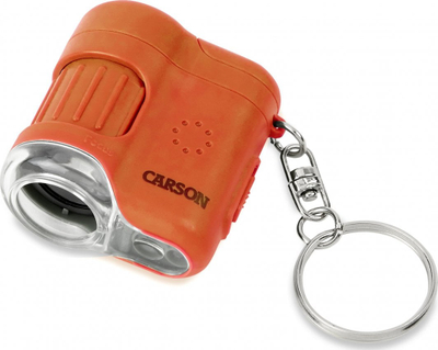 Mikroskop xhepi Carson MicroMini, zmadhim 20x, LED, portokalli