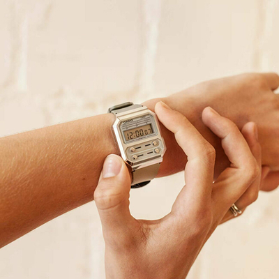 Orë dore Casio Vintage A100WEF-3AEF, e gjelbër