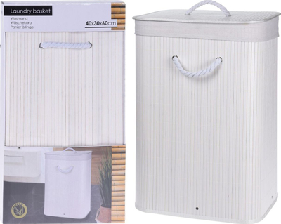 Shportë rrobash Bathroom Solutions Laundry Basket, paloset, e bardhë