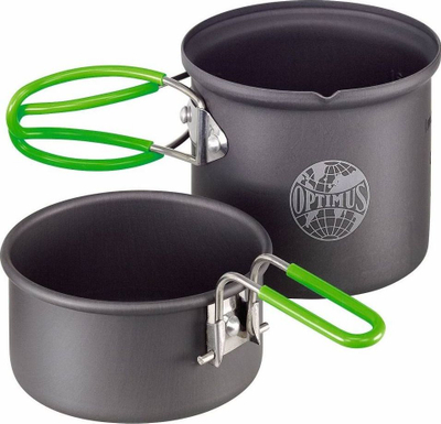 Set gatimi kampingu Optimus Terra Solo, 0.6L, alumin jo ngjitës, gri