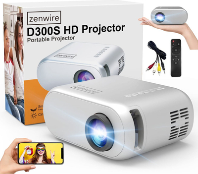 Projektor Zenwire D300S, HD 720p, WiFi, i bardhë