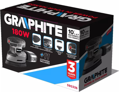 Gërryese orbitale Graphite 59G336, 180W, bazë 140 x 140 x 80 mm