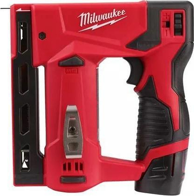 Stapler elektrik Milwaukee M12 BST 202, pa kabllo, me bateri dhe karikues, i kuq