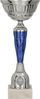 Kupë metalike dekorative, 26 cm, argjend kaltër