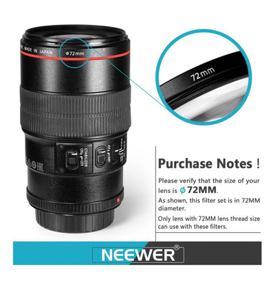 Set aksesorësh filtrash Neewer 10087417, 58mm, për kamera, i zi