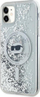 Kapak telefoni Karl Lagerfeld Liquid Glitter Choupette Head, për iPhone 11 XR 6.1", transparent