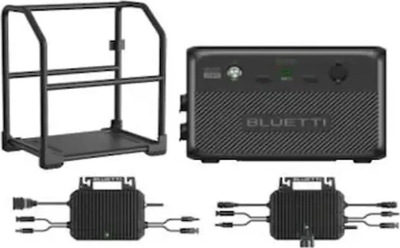 Set inverteri mikro dhe baterie BLUETTI, sistem fotovoltaik për shpi, portativ, i zi