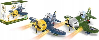 Играчка авион Swede Driving Airplane, светла и звуци, со батерии AA, разнобоен