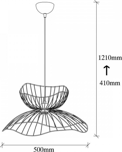Llambë varëse Opviq Farac 6390, metal, Ø50cm, e zezë