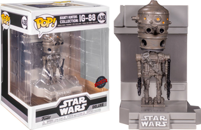 Figurë koleksioni Funko Pop Star Wars IG-88, Deluxe Bounty Hunters, gri metalike