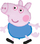 Balonë foli GoDan Peppa dhe George, 61 cm, shumëngjyrëshe