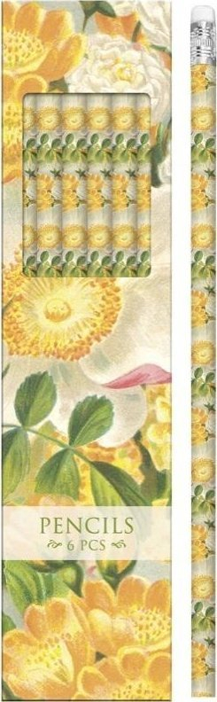 Сет декоративни моливи Ib Laursen STPEN31 Yellow Roses, 6 парчиња, со жолти рози