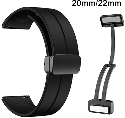Rrip silikoni 4Wrist për orë smart, i zi