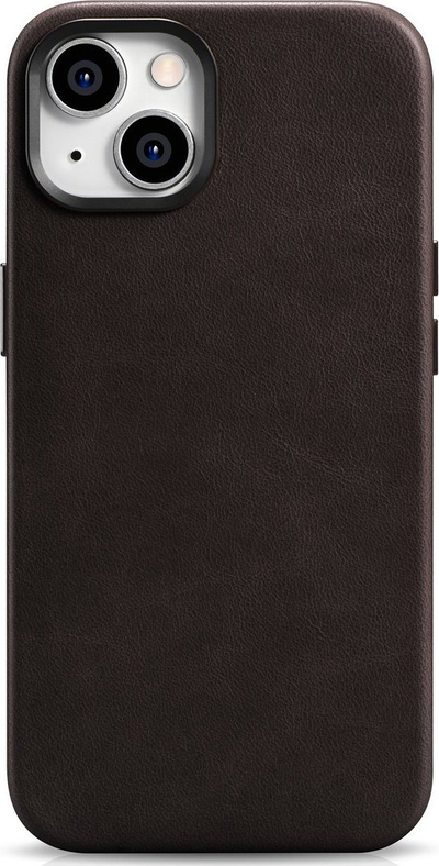 Këllëf telefoni iCarer Oil Wax Premium Leather për iPhone 14 Plus, me MagSafe, kafe