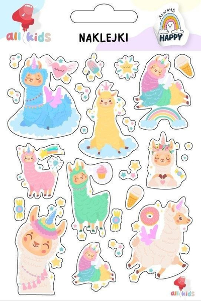 Stickera për kalamoj Dodo Happy Llamas, set dekorativ, shumëngjyrësh