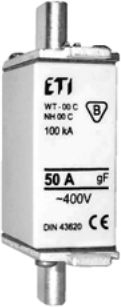 Siguresë NH Eti-Polam NH00C, 50A, gF, 400V