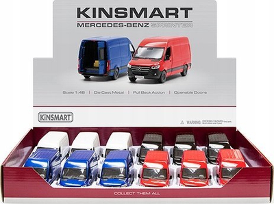 Maket metalik Mercedes Benz Sprinter, shkalla 1:48, me mekanizëm Pull Back, i zi