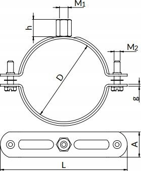 Klemë montimi NICZUK DUO UPZD 3BK, për tuba 85-91 mm, metalike, e galvanizuar