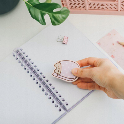 Set goma me mekanizëm Erik Push Eraser, praktik, shumëngjyrësh